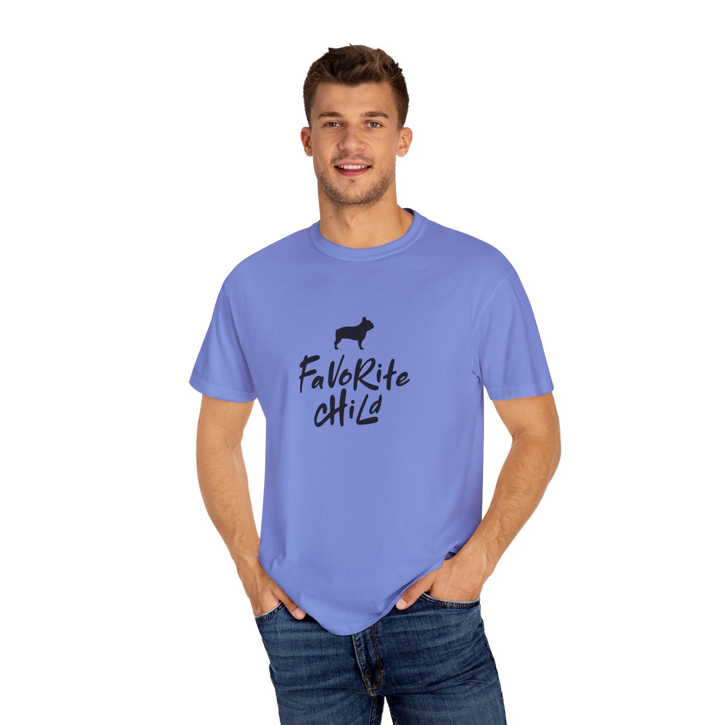 Favorite Child Unisex T-Shirt, French Bulldog, Casual Gift, Pet Lover Apparel, Birthday, Dog Mom, Dog Dad,Pet Parent