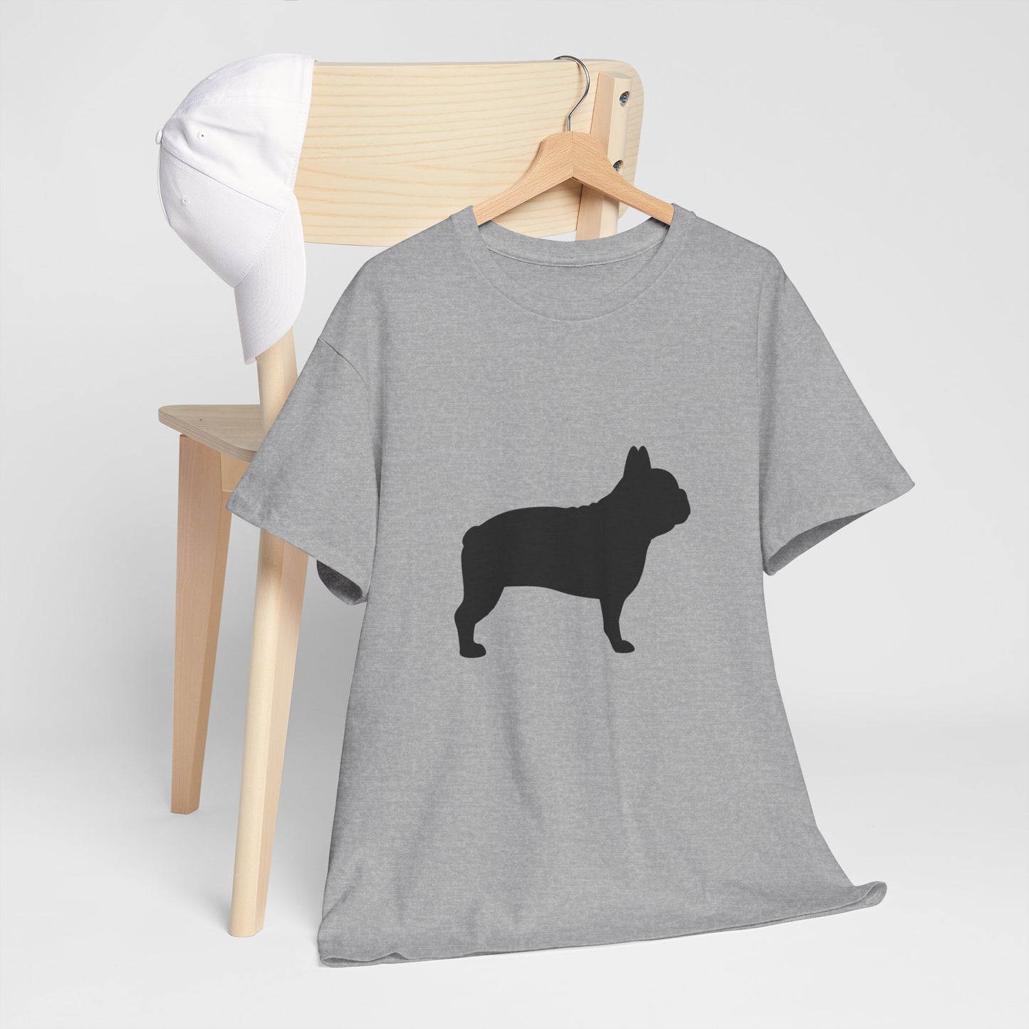 French Bulldog Silhouette Unisex Heavy Cotton Tee, Pet Lover’s Gift, Casual Wear, Animal Merchandise, Dog Owner T-Shirt