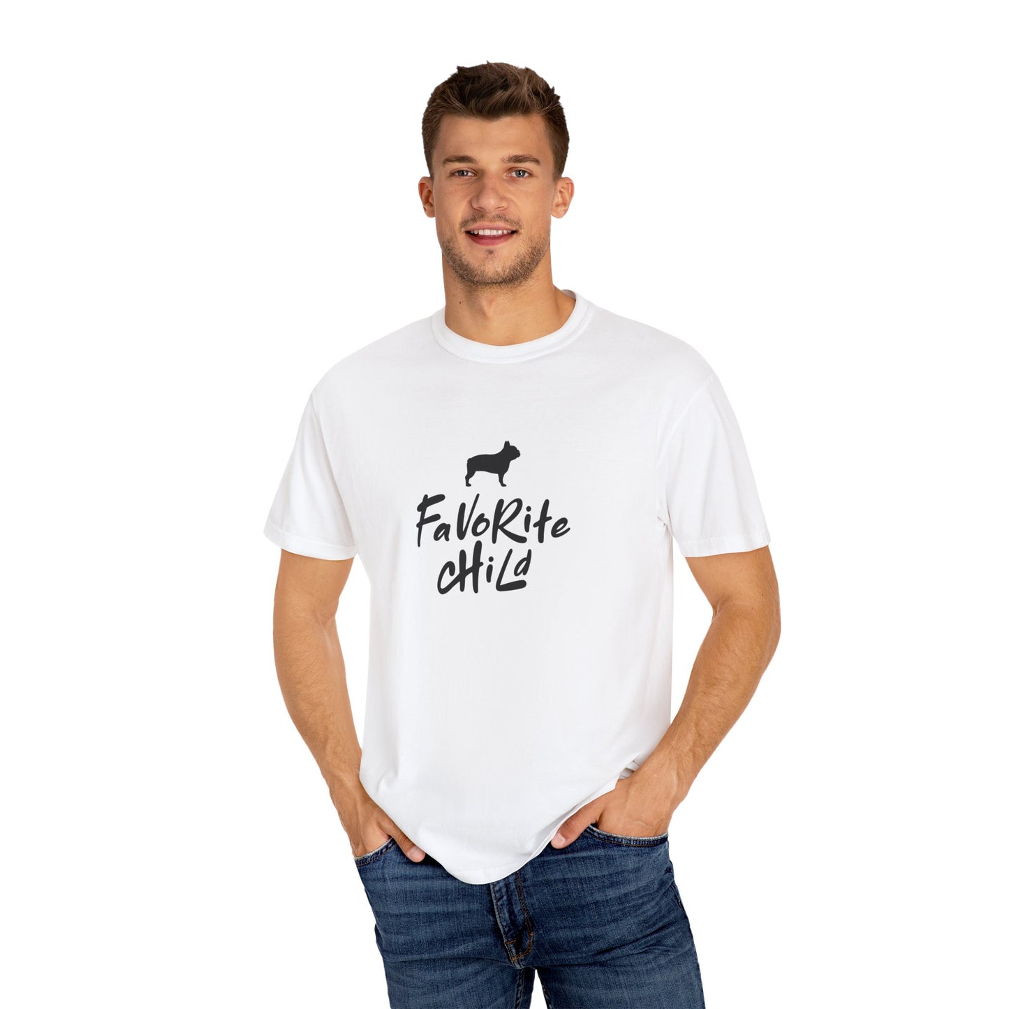 Favorite Child Unisex T-Shirt, French Bulldog, Casual Gift, Pet Lover Apparel, Birthday, Dog Mom, Dog Dad,Pet Parent