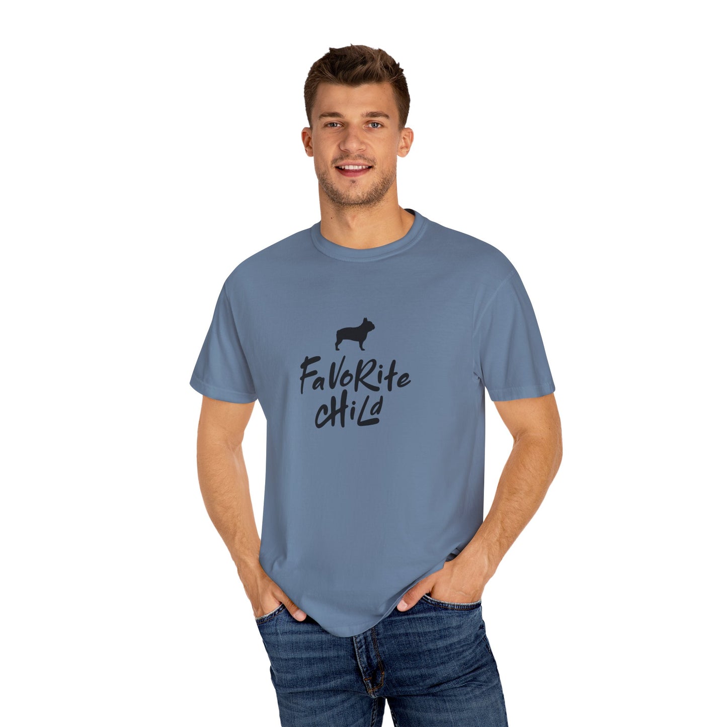 Favorite Child Unisex T-Shirt, French Bulldog, Casual Gift, Pet Lover Apparel, Birthday, Dog Mom, Dog Dad,Pet Parent