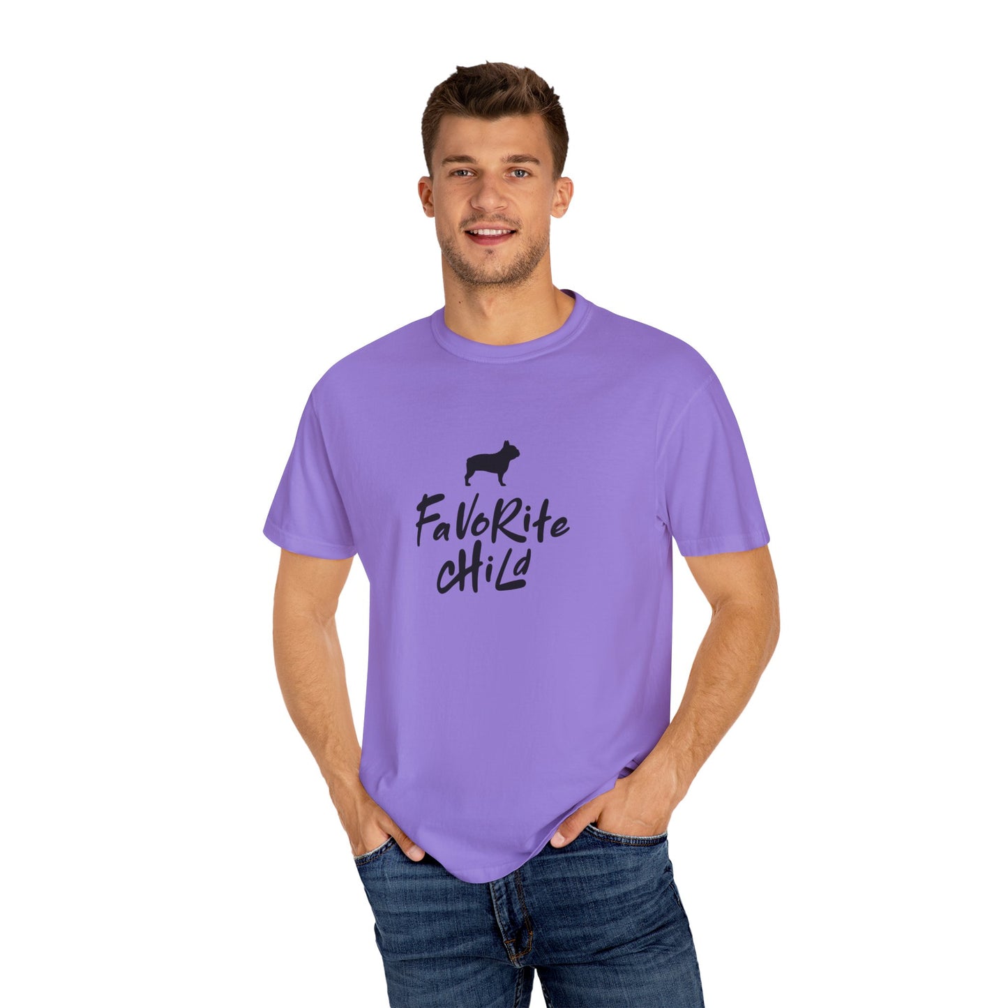Favorite Child Unisex T-Shirt, French Bulldog, Casual Gift, Pet Lover Apparel, Birthday, Dog Mom, Dog Dad,Pet Parent