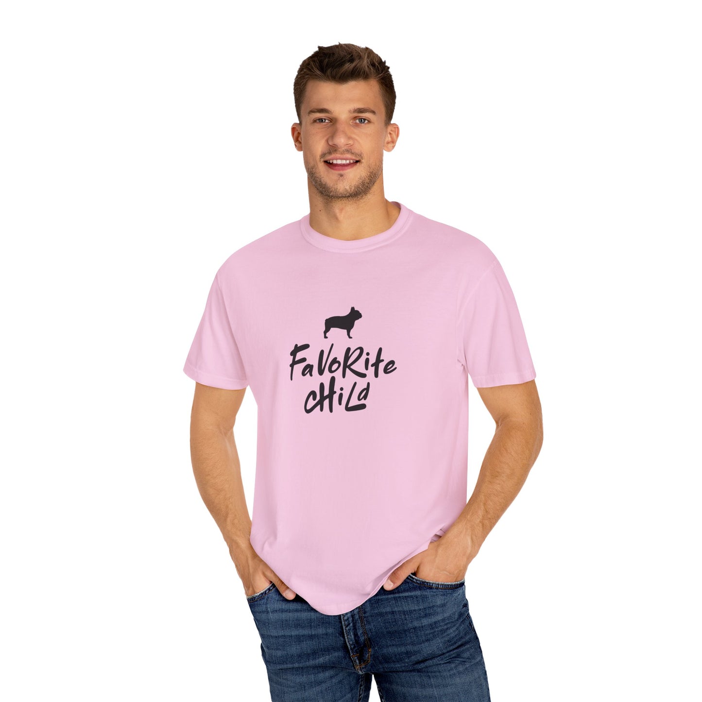 Favorite Child Unisex T-Shirt, French Bulldog, Casual Gift, Pet Lover Apparel, Birthday, Dog Mom, Dog Dad,Pet Parent