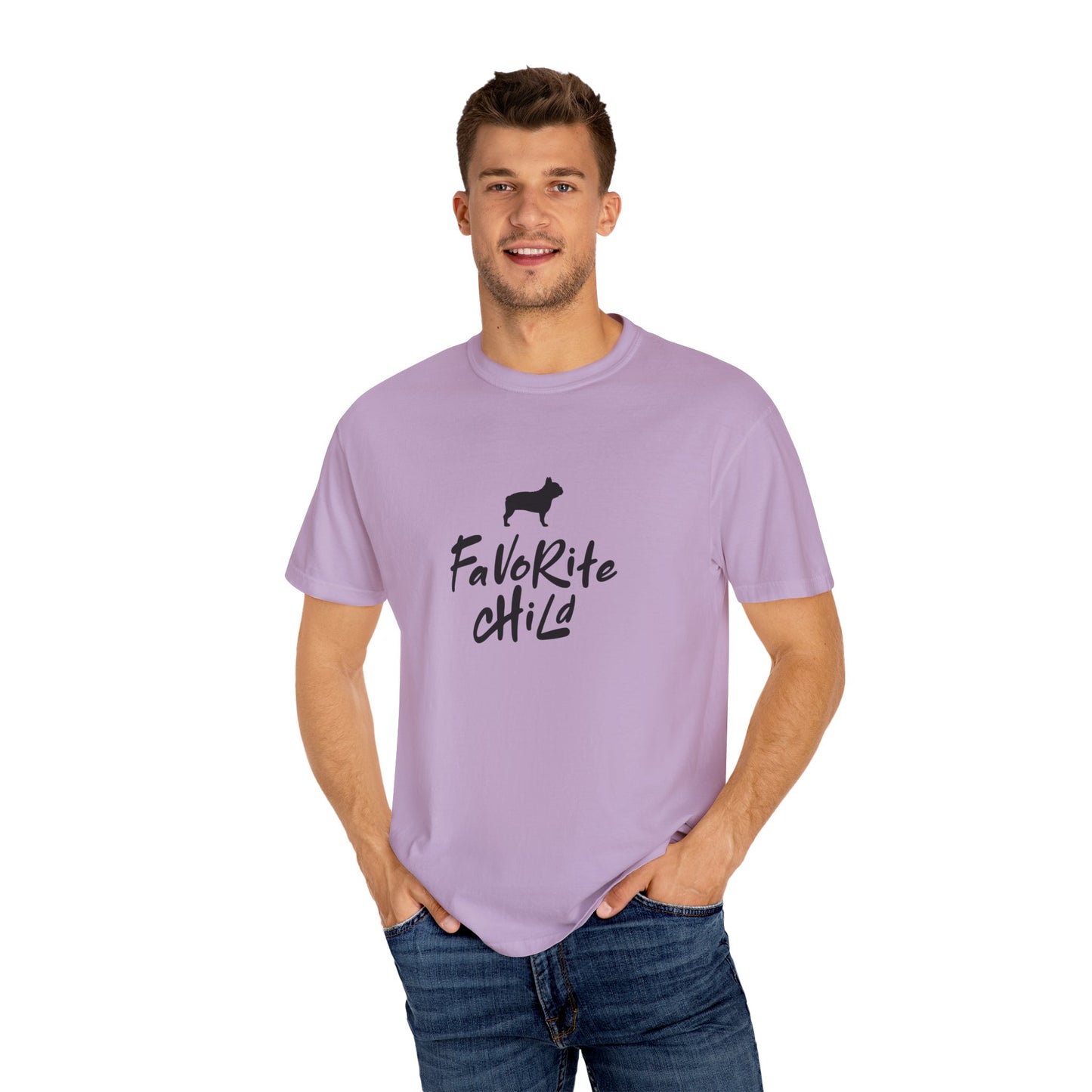 Favorite Child Unisex T-Shirt, French Bulldog, Casual Gift, Pet Lover Apparel, Birthday, Dog Mom, Dog Dad,Pet Parent