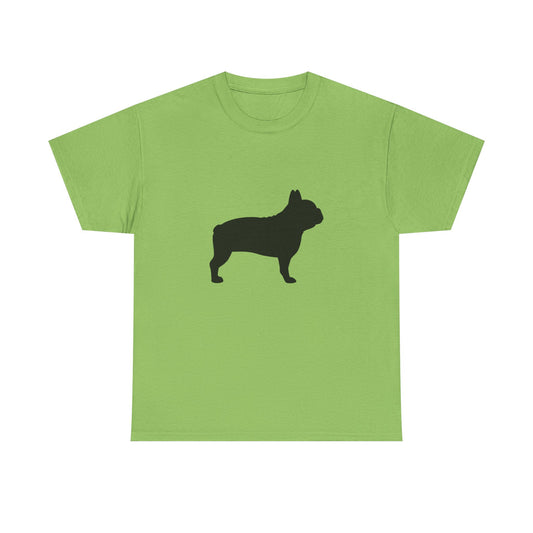 French Bulldog Silhouette Unisex Heavy Cotton Tee, Pet Lover’s Gift, Casual Wear, Animal Merchandise, Dog Owner T-Shirt