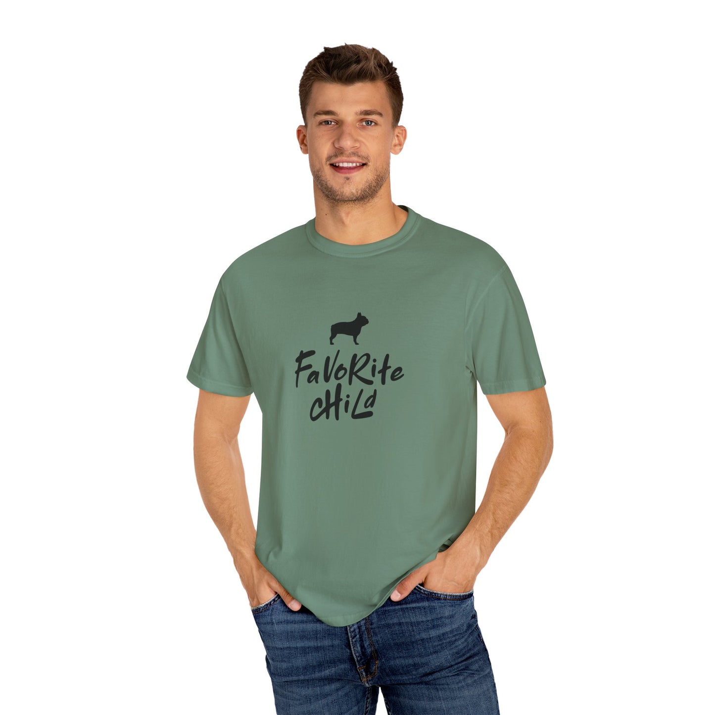Favorite Child Unisex T-Shirt, French Bulldog, Casual Gift, Pet Lover Apparel, Birthday, Dog Mom, Dog Dad,Pet Parent